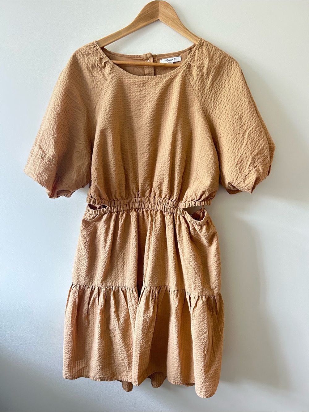 Seersucker Puff Sleeve Cutout Madewell Dress